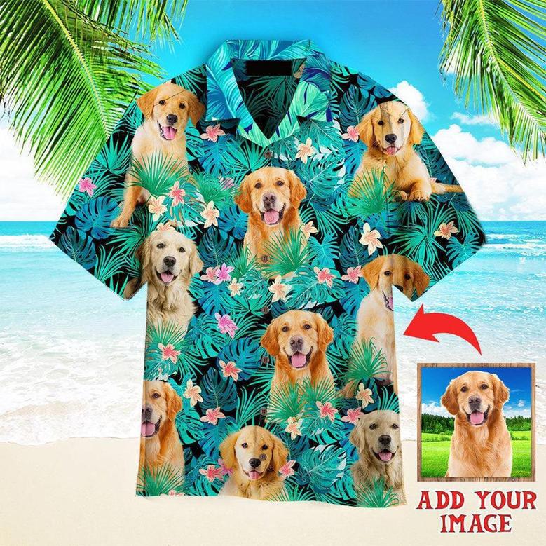 Golden Retriever Hawaiian Shirt Custom Photo, Dog Tropical Personalized Hawaiian Shirts - Perfect Gift For Dog Lovers, Family, Friends