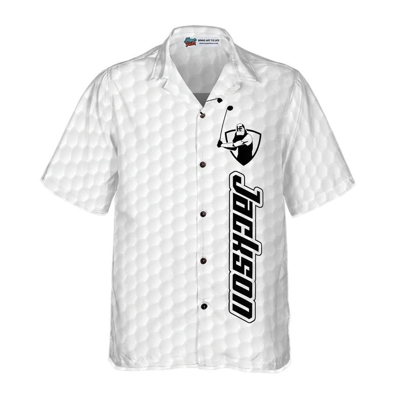 Golf Aloha Hawaiian Shirt Custom, Golf Texture With Logo Personalized Hawaiian Shirt - Perfect Gift For Men, Women, Golf Lover