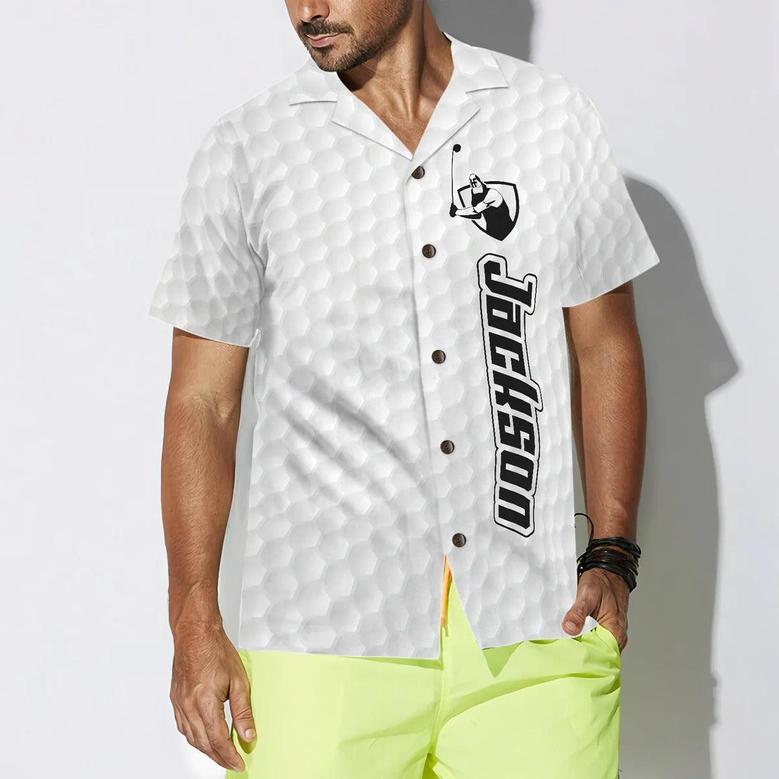 Golf Aloha Hawaiian Shirt Custom, Golf Texture With Logo Personalized Hawaiian Shirt - Perfect Gift For Men, Women, Golf Lover