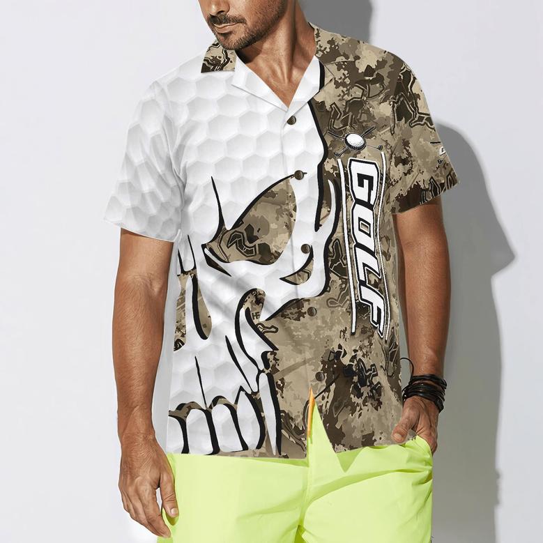 Golf Hawaiian Shirt, Golf And Skull Camo Pattern, Colorful Summer Aloha Hawaiian Shirt For Men Women, Gift For Husband, Wife, Golf Lovers, Golfers