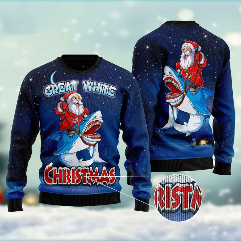 Great white christmas sweater best sale