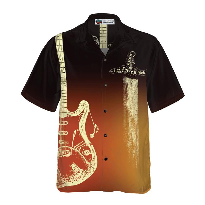 Guitar Rock N Roll Colorful Hawaiian Shirt, Colorful Summer Aloha Shirt For Men Women, Perfect Gift For Husband, Wife, Friend, Family