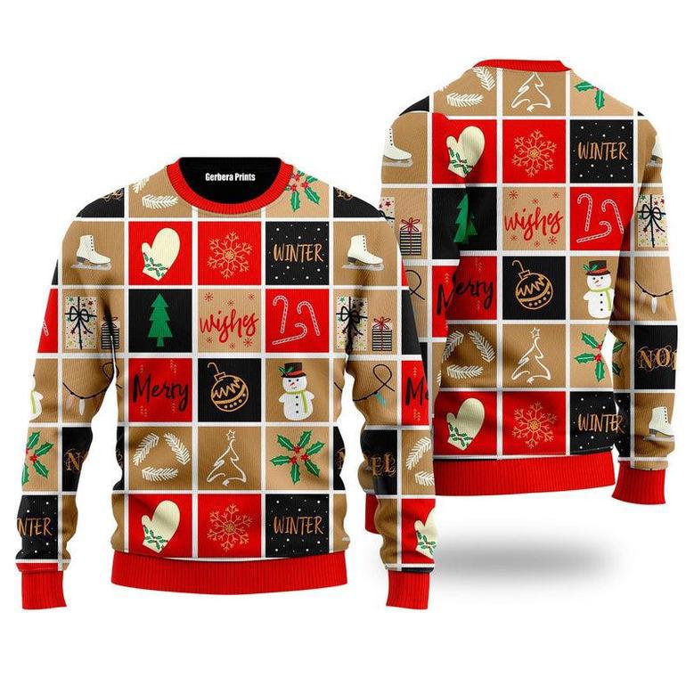 Happy Winter Merry Christmas Pattern Ugly Sweater For Men & Women