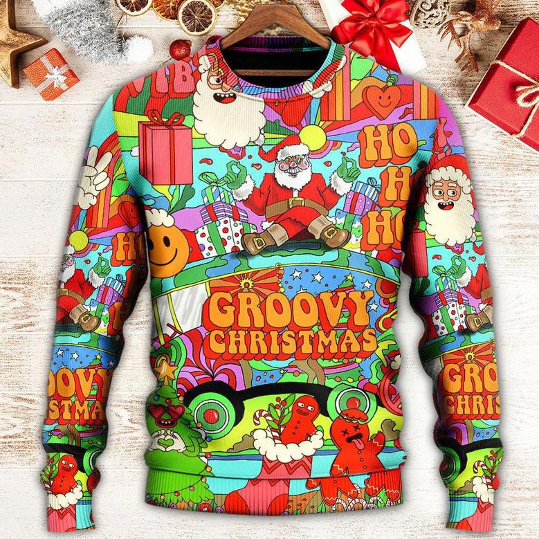 Hippie Santa Bus Peace Ugly Christmas Sweaters