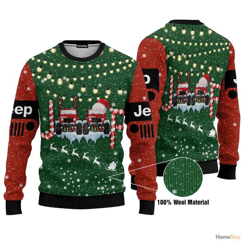 Hobby Jeep Car Christmas Ugly Sweater