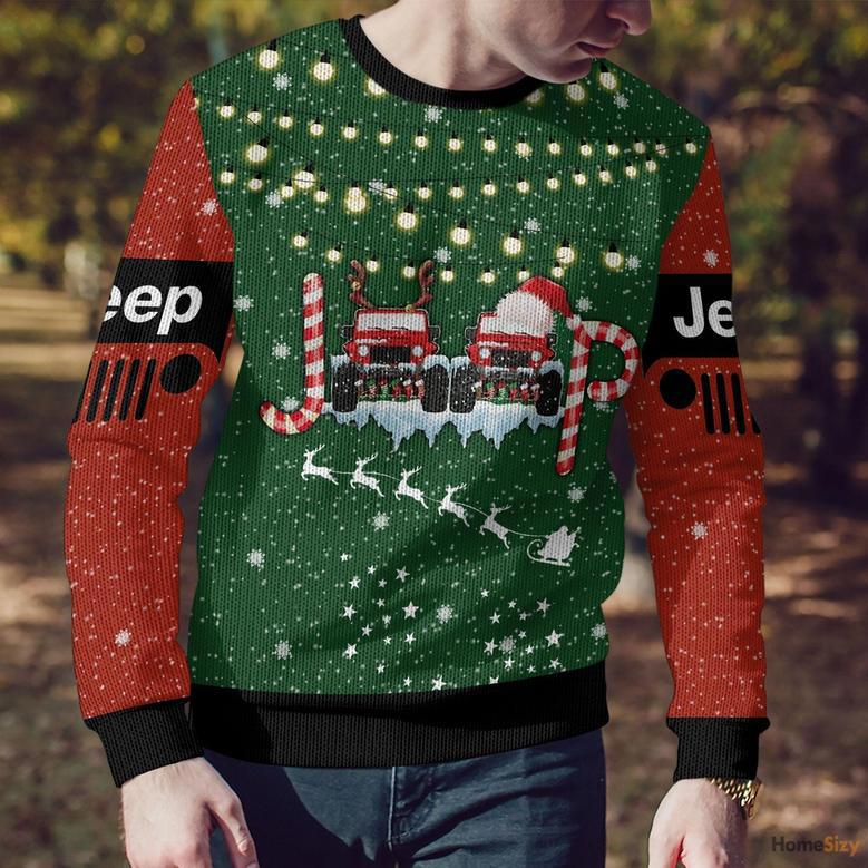 Hobby Jeep Car Christmas Ugly Sweater