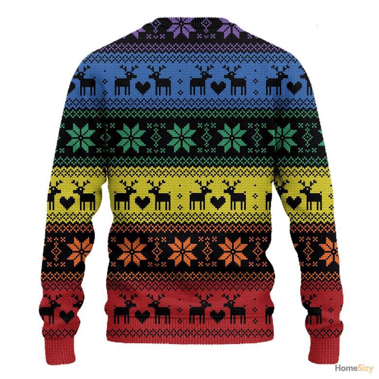 Hobby Rainbow Deer LGBT Ugly Christmas Sweater