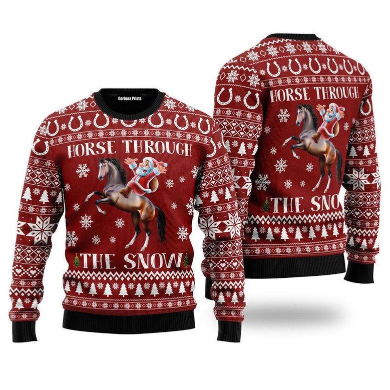 Horse Through The Snow Ugly Christmas Sweater For Men & Women