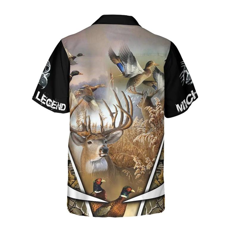 Hunting Custom Name Hawaiian Shirt, Personalized Deer Animals Aloha Shirts For Men Women, Perfect Gift For Husband, Wife, Boyfriend, Friend