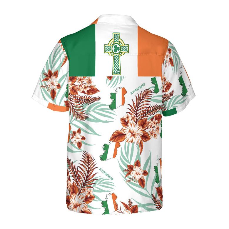 Irish Celtic Cross Shamrock Ireland Proud Hawaiian Shirt, Colorful Summer Aloha Shirts For Men Women, Perfect Gift For Husband, Wife, Friend, Family