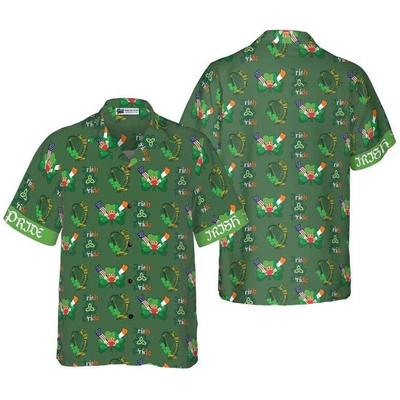Irish Pride Hawaiian Shirt, US Flag Hawaiian Shirt - Perfect Gift For Lover, Friend, Family