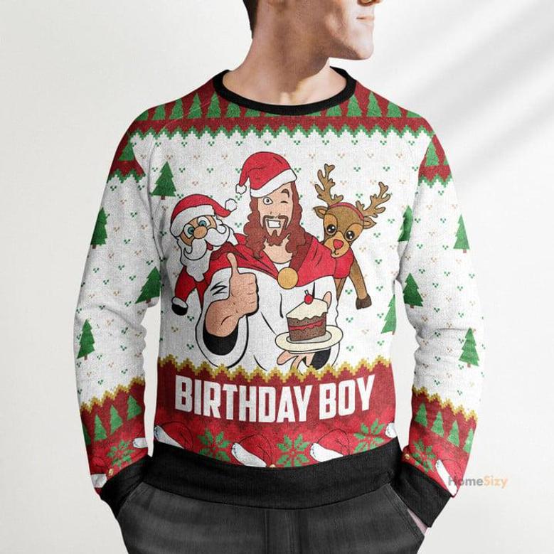 Jesus Birthday Boy Ugly Christmas Sweater