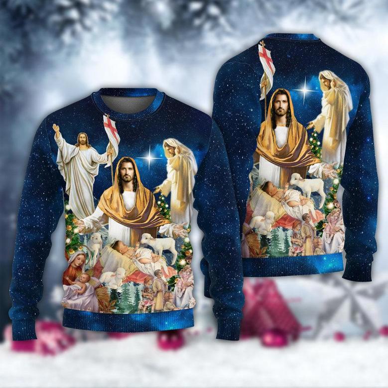 Jesus Miracle Night Ugly Christmas Sweaters