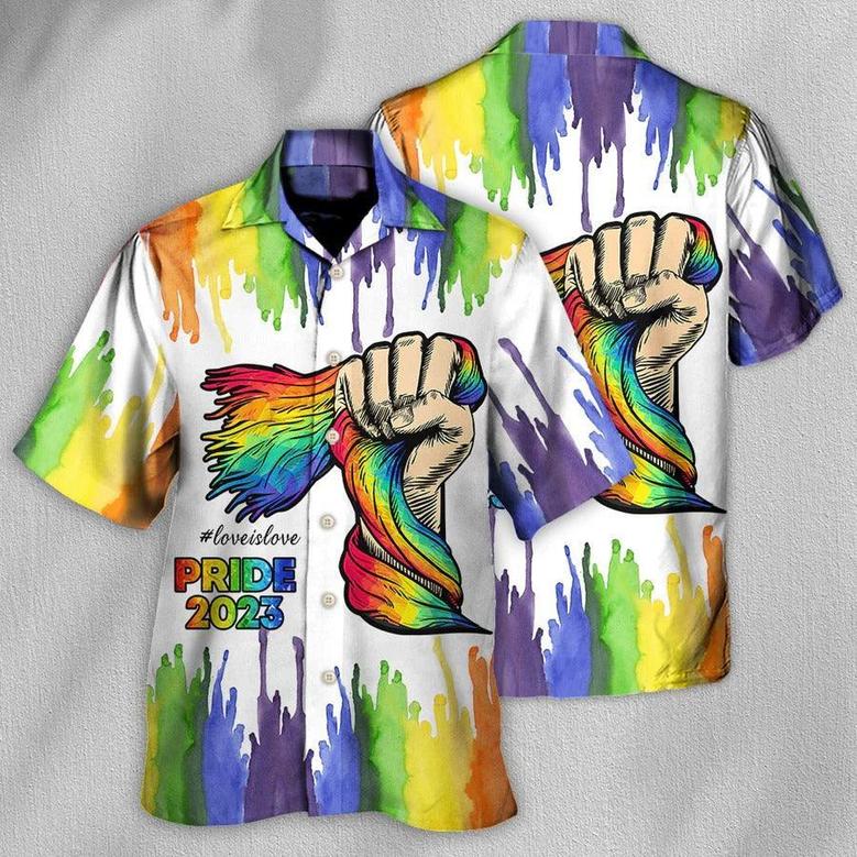 LGBT Aloha Hawaiian Shirt For Summer - LGBT Pride Love Is Love 2023 Hawaiian Shirt - Juneteenth Hawaiian Shirt - Perfect Gift For LGBT