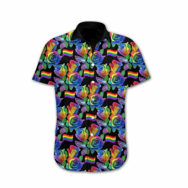 LGBT Aloha Hawaiian Shirts For Summer, Ally Pride Month Rose Colorful Of LGBT Hawaiian Shirts, Gift For Gaymer And Lesbian