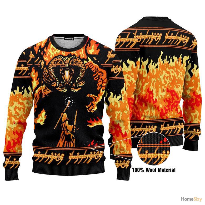 Lord Of the Rings You Shall Not Pass Ugly Sweater