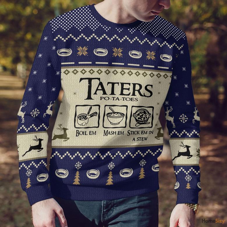 Lotr Taters Potatoes Ugly Christmas Sweater