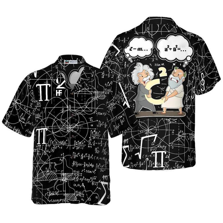 Math Lover Aloha Hawaiian Shirt, Pythagoras And Einstein Hawaiian Shirt, Math Hawaiian Shirt For Summer - Perfect Gift For Men, Women, Math Lover