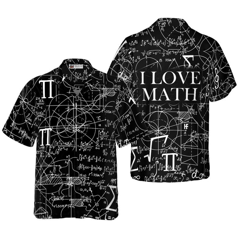 Math Lover Seamless Pattern Hawaiian Shirt, Colorful Summer Aloha Shirt For Men Women, Perfect Gift For Friend, Family, Team, Math Teacher