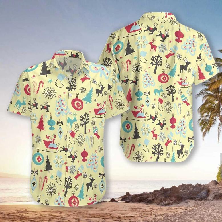 Merry Christmas Pattern Hawaiian Shirt, Christmas Mascot Hawaiian Shirt - Perfect Gift For Lover, Friend, Family