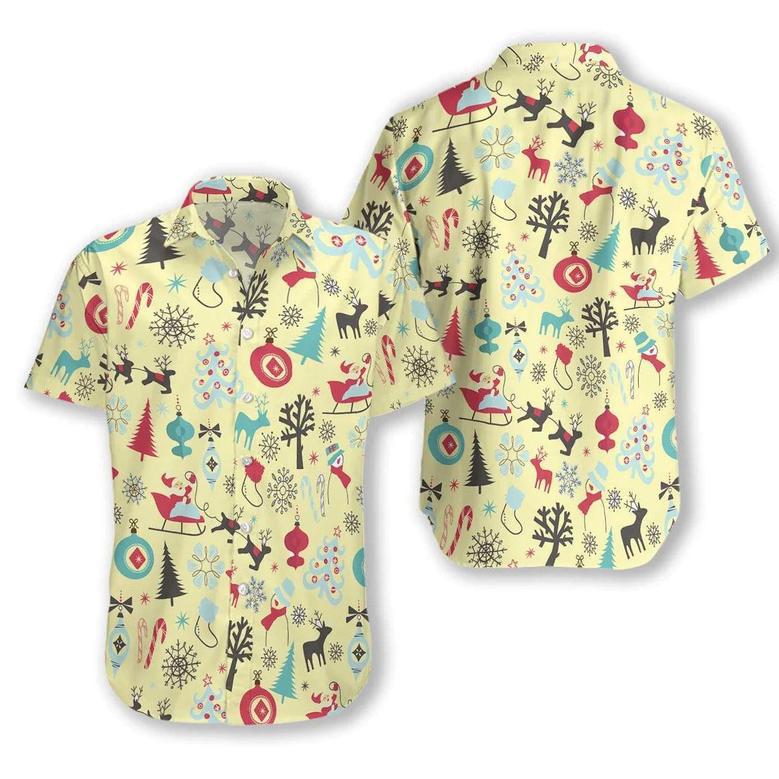 Merry Christmas Pattern Hawaiian Shirt, Christmas Mascot Hawaiian Shirt - Perfect Gift For Lover, Friend, Family