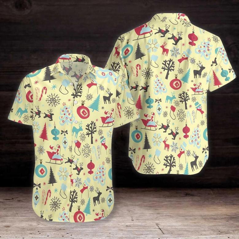 Merry Christmas Pattern Hawaiian Shirt, Christmas Mascot Hawaiian Shirt - Perfect Gift For Lover, Friend, Family