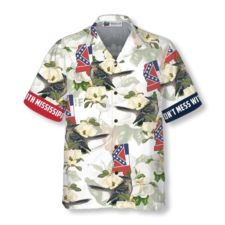 Mississippi Hawaiian Shirt, Mississippi Mockingbird And Magnolia Hawaiian Shirt, Magnolia Aloha Shirt - Perfect Gift For Husband, Wife, Friend, Family
