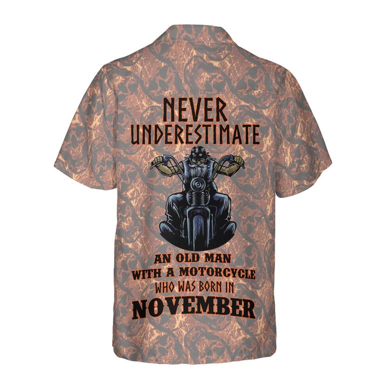 Never Underestimate An Old Man With A Motorcycle Custom Hawaiian Shirt, Personalized Colorful Summer Aloha Shirt For Men Women, Gift For Friend, Team