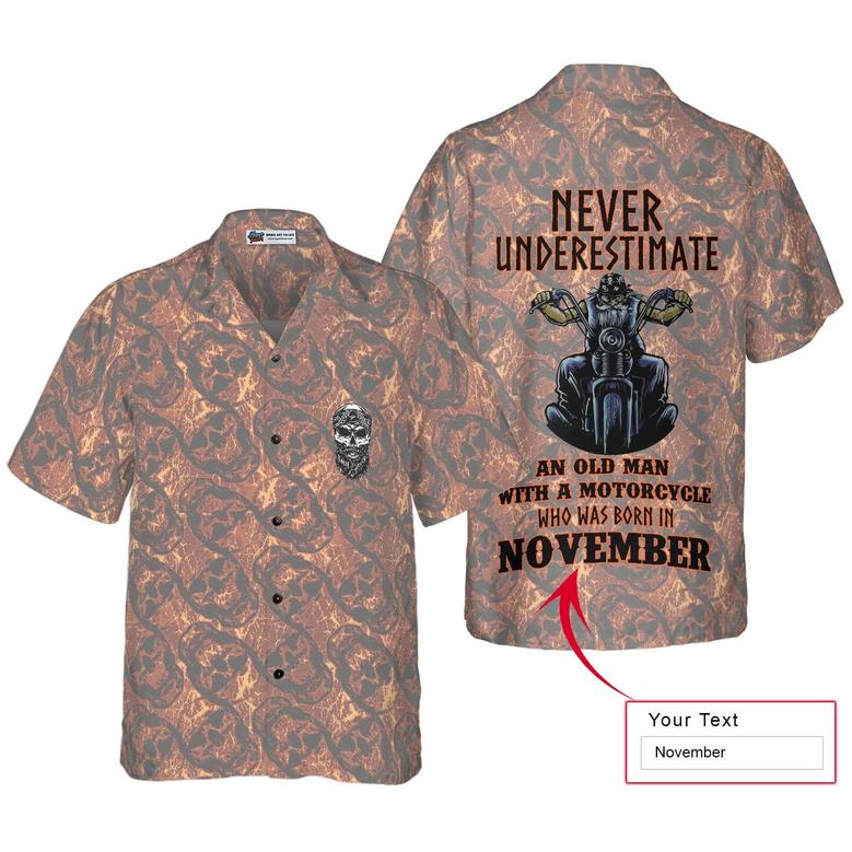 Never Underestimate An Old Man With A Motorcycle Custom Hawaiian Shirt, Personalized Colorful Summer Aloha Shirt For Men Women, Gift For Friend, Team