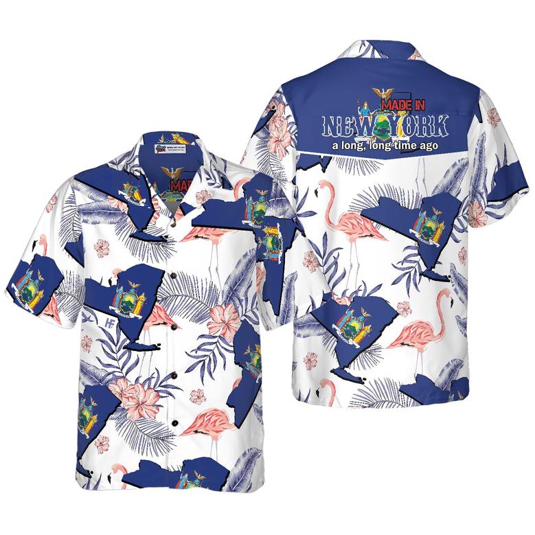 New York Made In Long Time Hawaiian Shirt, Colorful Tropical Summer Aloha Shirts For Men Women, Perfect Gift For Husband, Wife, Friend, Family