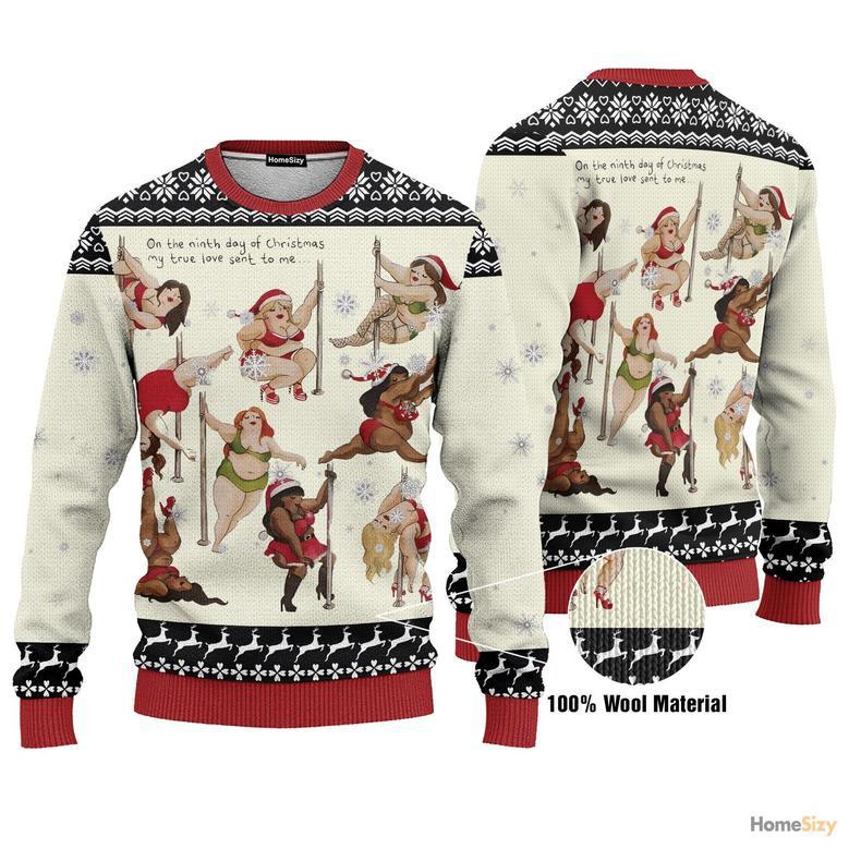 Nine Ladies Dancing Sexy Christmas Ugly Christmas Sweater