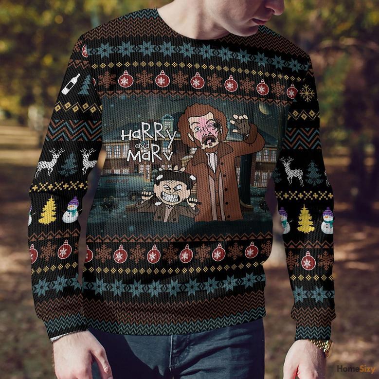 Orange Fox Xmas Pattern Ugly Christmas Sweater For Men And Women