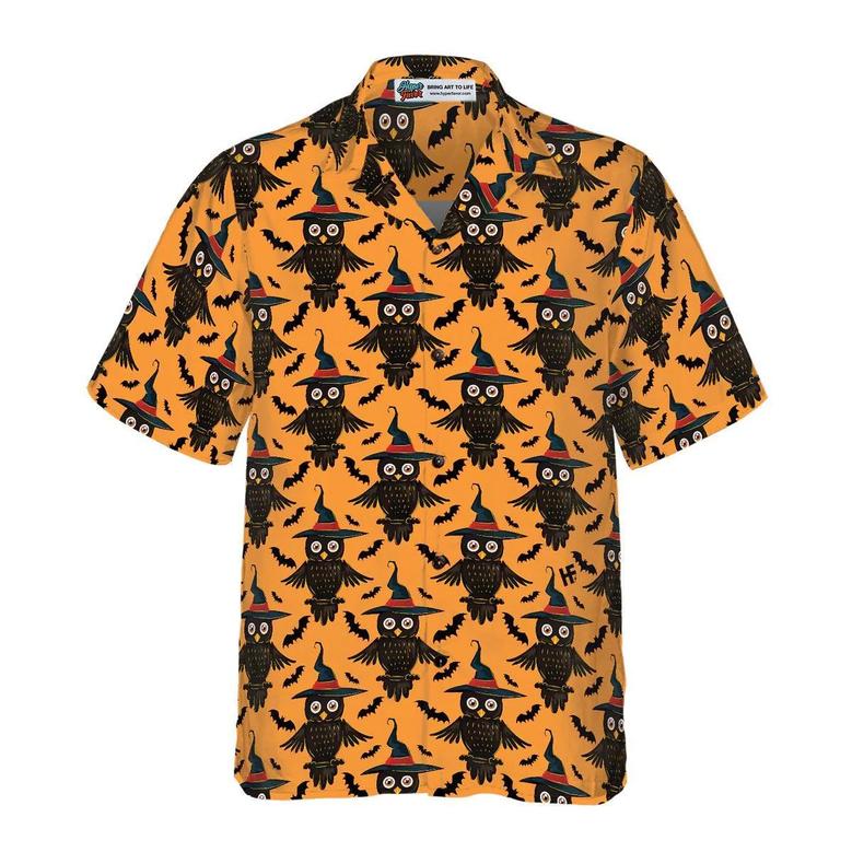 Owl Halloween Pattern Shirt For Men Hawaiian Shirt - Perfect Gift For Lover, Friend, Family