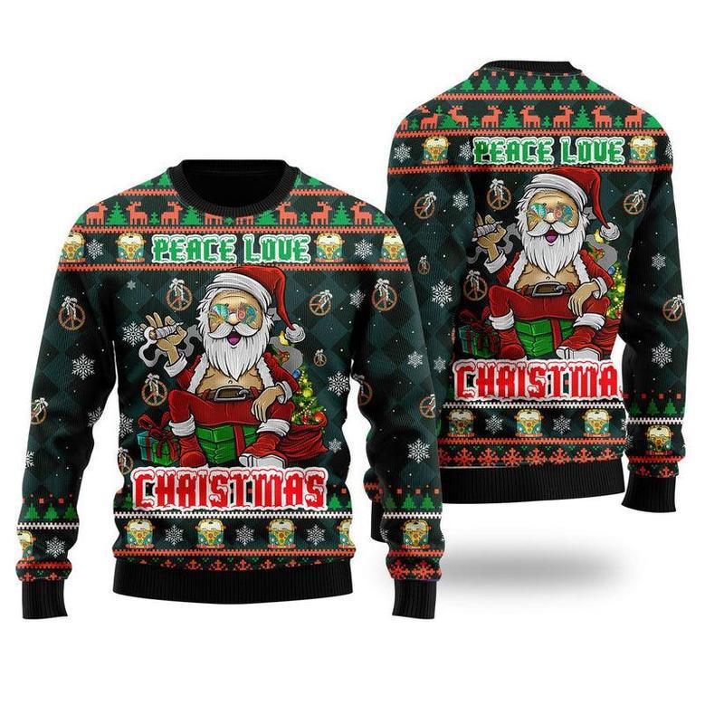 Peace Love Hippie Santa Claus Ugly Christmas Sweater For Men & Women