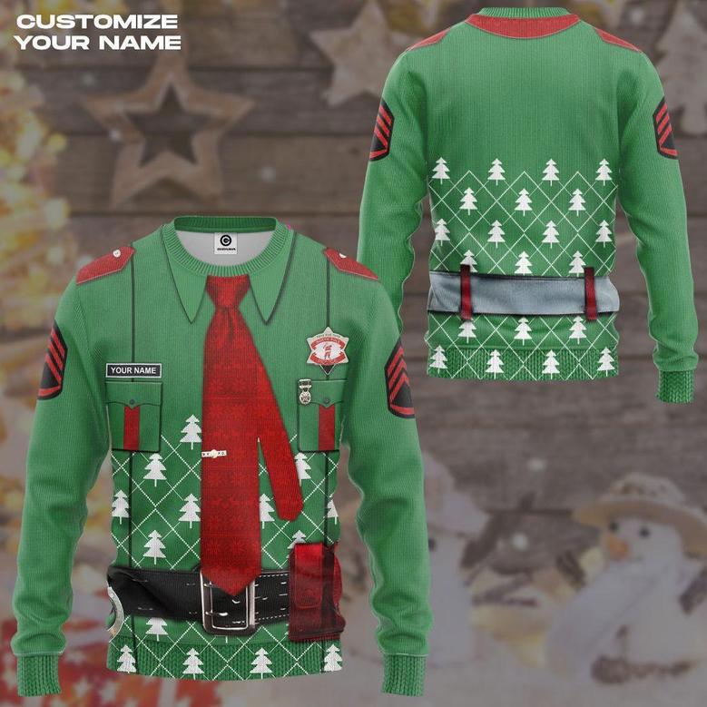 Personalized 3D Police Ugly Sweater - Best Gift For Christmas