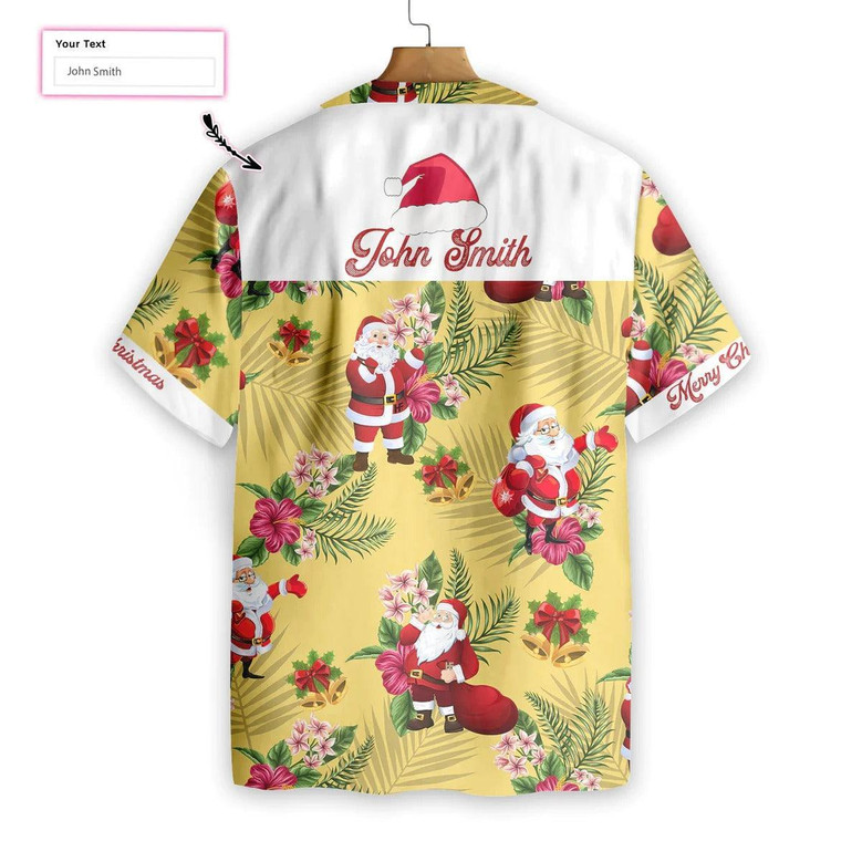 Personalized Name Merry Christmas Santa Claus Custom Hawaiian Shirt - Perfect Gift For Lover, Friend, Family