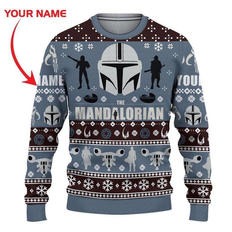 Personalized Star Wars The Mandalorian Xmas Ugly Christmas Sweaters