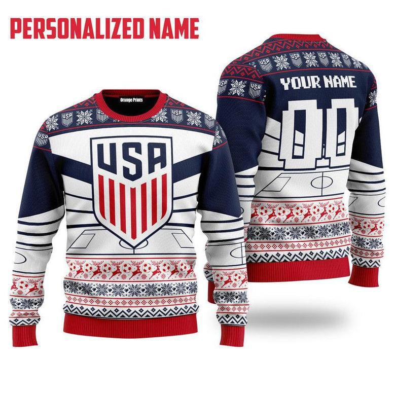 Personalized USA Football Cup Champion Ugly Christmas Sweaters