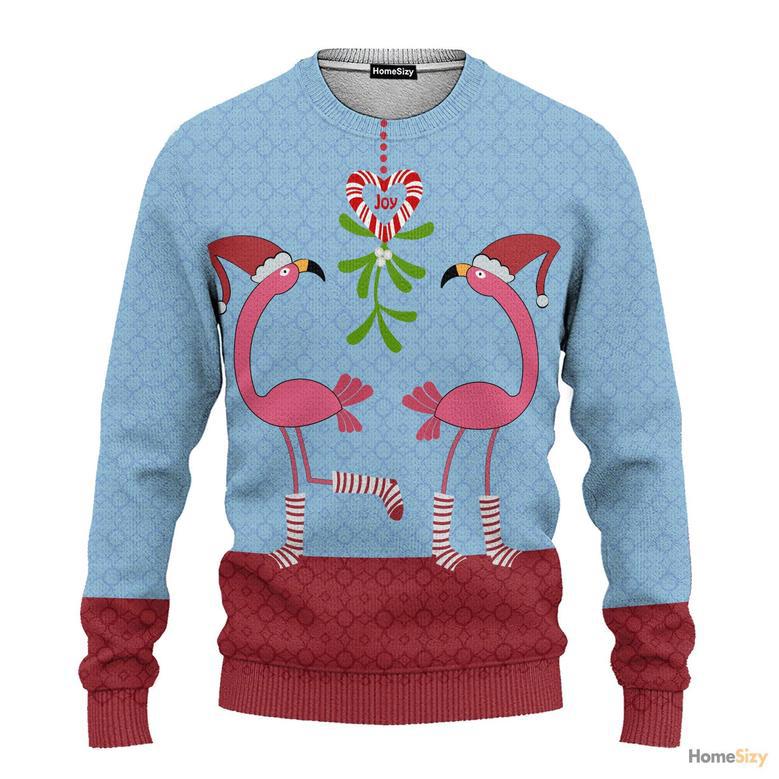 Pink Flamingos Funky Pattern Ugly Christmas Sweater