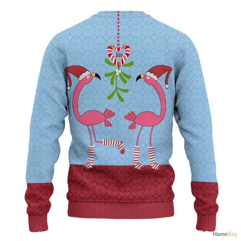 Pink Flamingos Funky Pattern Ugly Christmas Sweater