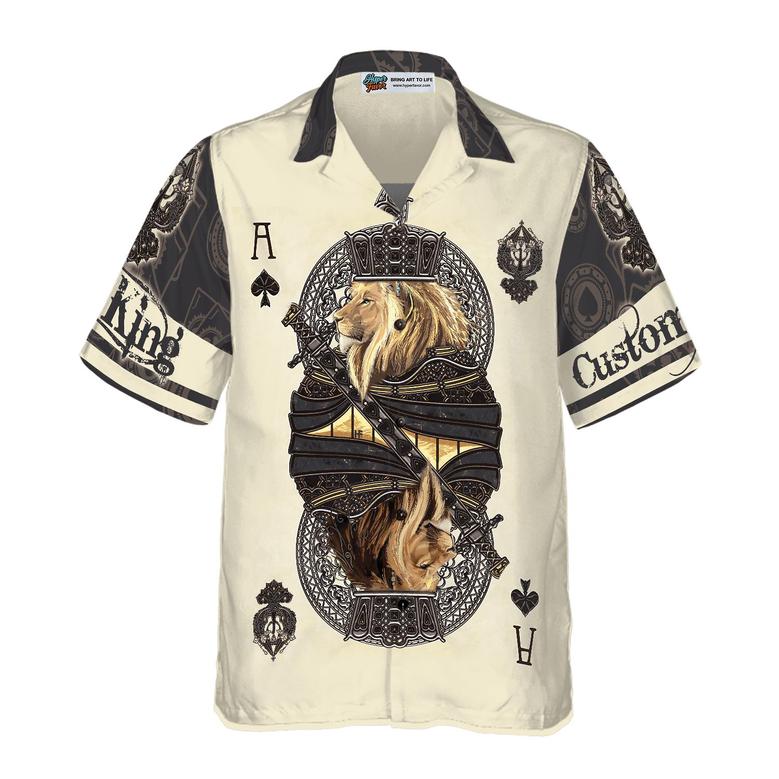 Poker Custom Name Hawaiian Shirt, The King Of Poker, Personalized Colorful Summer Aloha Shirt For Men Women, Perfect Gift For Friend, Poker Lovers
