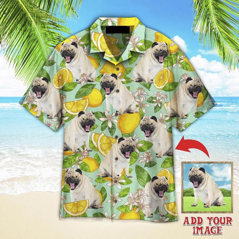 Pug Hawaiian Shirt Custom Photo - Funny Dog Lemon Tropical Personalized Hawaiian Shirts - Perfect Gift For Dog Lovers, Family, Friends