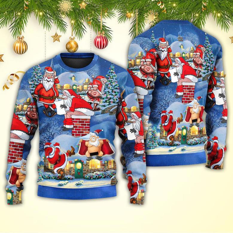 Rebellious Santa Claus Drunk Beer Troll Xmas Funny Ugly Christmas Sweaters