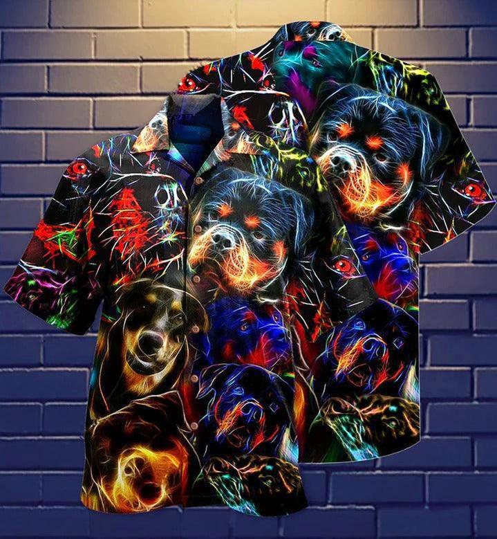 Rottweiler Aloha Hawaii Shirt - Rottweiler Dogs Bubby Style Hawaiian Shirt For Summer - Perfect Gift For Dog Lovers, Friend, Family