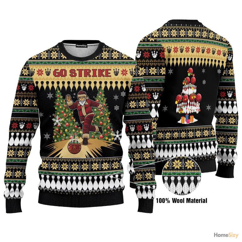 Santa Bowling Go Strike Ugly Christmas Sweater For Men And Women