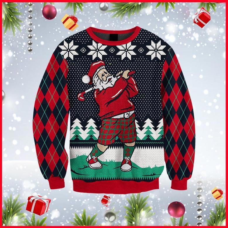 Santa Love Golf Ugly Christmas Sweater For Men And Women