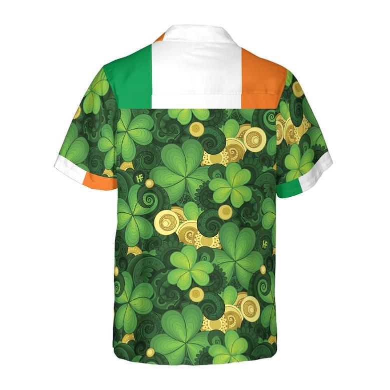 Shamrock And Gold Coins Saint St Patrick's Day Irish Ireland Hawaiian Shirt, Colorful Summer Aloha Shirt For Men Women, Perfect Gift For Husband, Wife