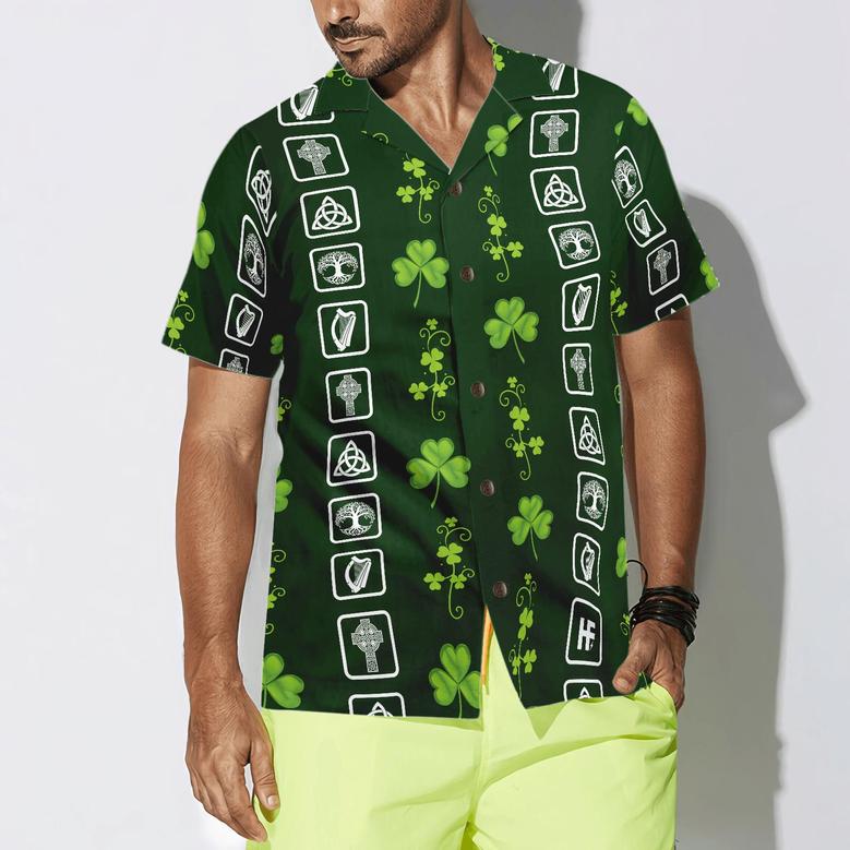 Shamrock Irish Symbols Hawaiian Shirt, Colorful Summer Aloha Shirts For Men Women, Perfect Gift For Husband, Wife, St. Patrick's Day