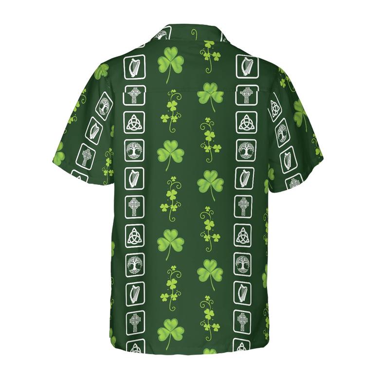 Shamrock Irish Symbols Hawaiian Shirt, Colorful Summer Aloha Shirts For Men Women, Perfect Gift For Husband, Wife, St. Patrick's Day