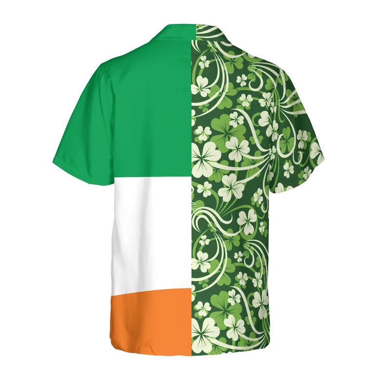 Shamrock With Flag Saint Patrick's Day Irish Ireland Hawaiian Shirt, Colorful Summer Aloha Shirts For Men Women, Perfect Gift For Husband, Wife